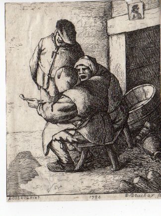 Antique Master Print-FARMERS-INN-PIPE-SMOKING-TALKING-Deuchar-1780