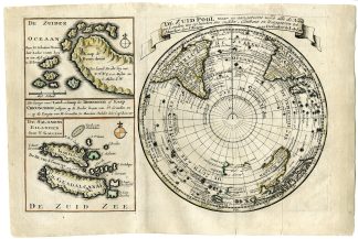 Antique Map-MAP-SOUTHERN HEMISPHERE-ANTARCTICA-SOLOMON-BESNY-Lindeman-1735