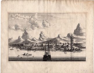 Antique Print-SUXHOU, CHINA-SHIPS-SEA-TEMPLE-FORTRESS-Nieuhof-1665