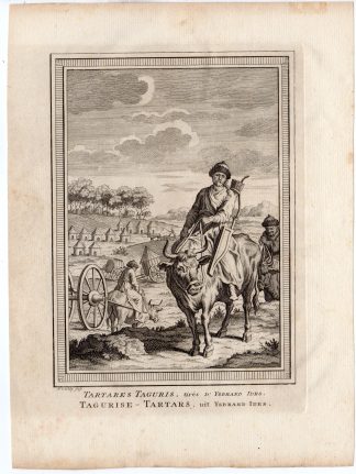 Antique Print-TARTAR-OX-CHINA-BOW AND ARROW-TENTS-van Schley-Prevost-1748