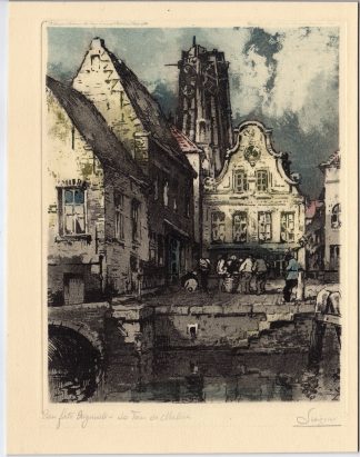 Antique Print-BELGIUM-MECHELEN-MALINES-TOUR SAINT ROMBOUT-Luigini-1940