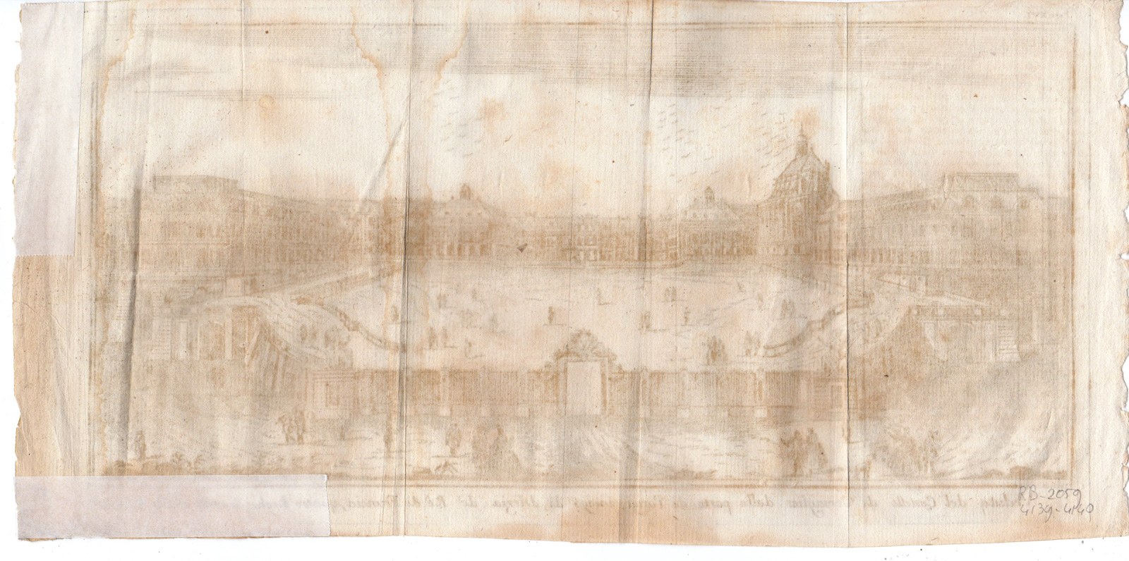 RB 4140 416x207 Antique Print-FRANCE-PARIS-VERSAILLES-CASTLE-BUILDINGS-CAPITAL-Sesone -1750 - Image 2