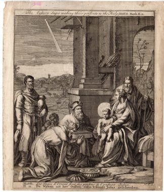 Antique Print-BIBLE-THREE MAGI-JESUS-STAR OF BETHLEHEM-Scheits-1754