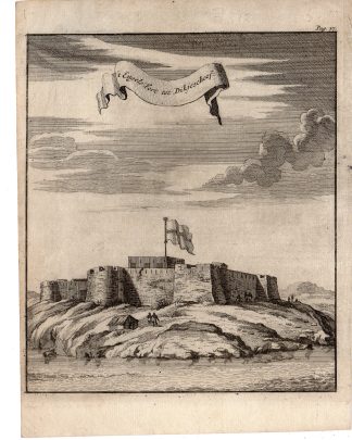 Antique Print-GHANA-DIXCOVE-FORT METAL CROSS-GOLD COAST-ENGLISH FORT-Bosman-1705
