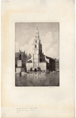 Antique Print-UK-CHURCH-ST CLEMENS DANES-STRAND-LONDON-HOUSES-PEOPLE-Warlow-1910
