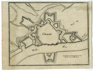 Antique Print-GRAVE-PLAN-FORTIFICATION-BRABANT-NETHERLANDS-Merian-1660