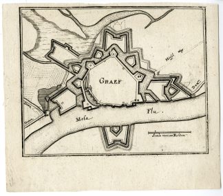 Antique Print-GRAVE-PLAN-FORTIFICATION-BRABANT-NETHERLANDS-Merian-1660