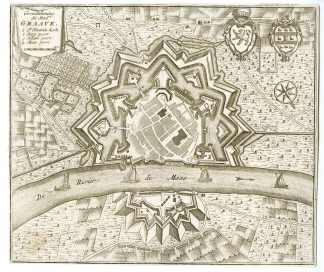 Antique Map-GRAVE-PLAN-BRABANT-NETHERLANDS-Tirion-1750