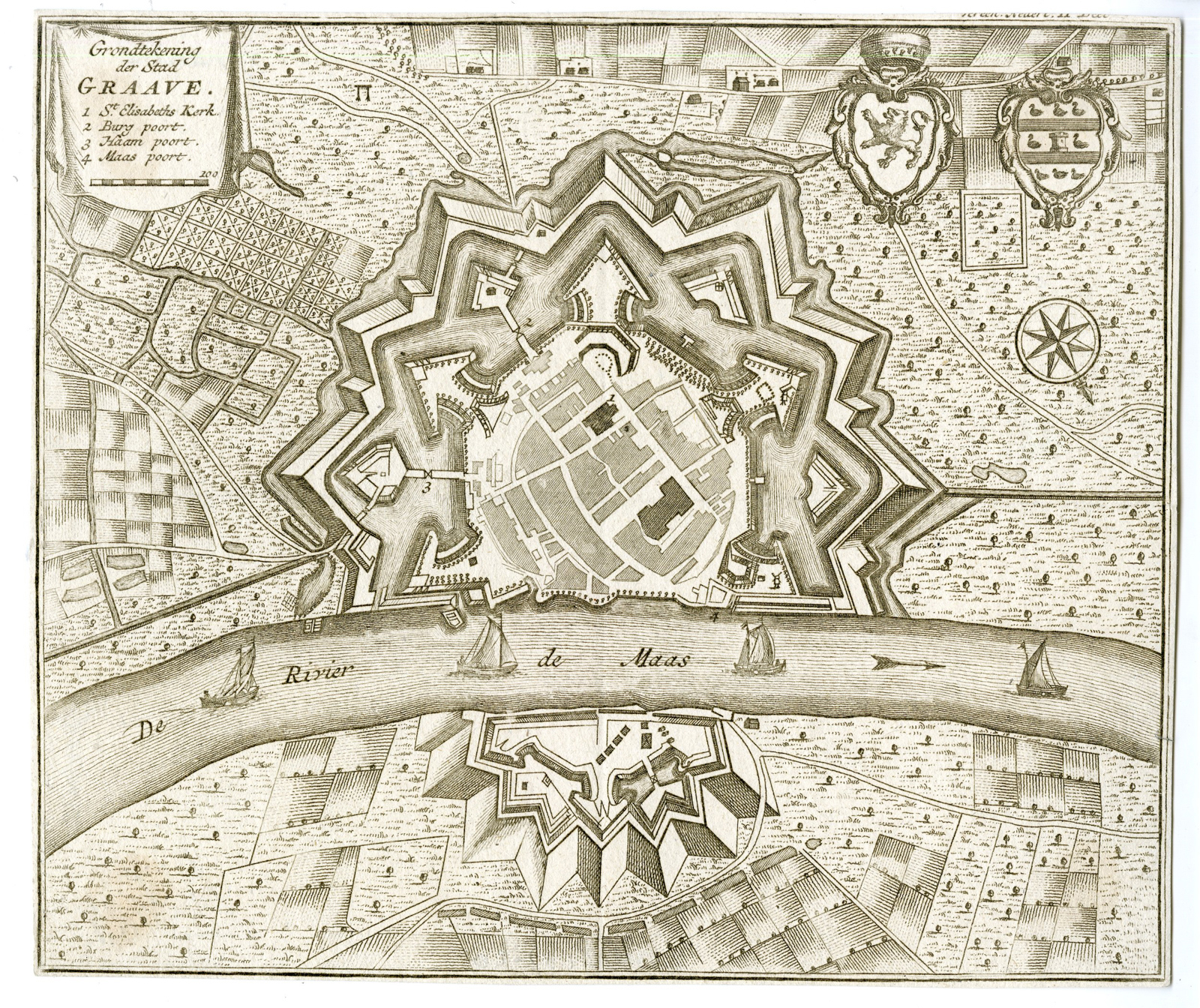 Pco 9603 416x349 Antique Map-GRAVE-PLAN-BRABANT-NETHERLANDS-Tirion-1750