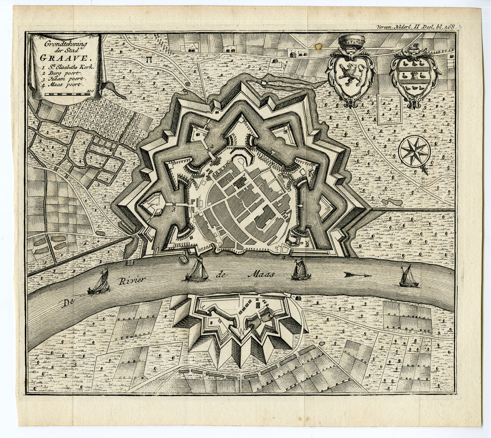 Pco 9607 416x371 Antique Map-GRAVE-PLAN-BRABANT-NETHERLANDS-Tirion-1750