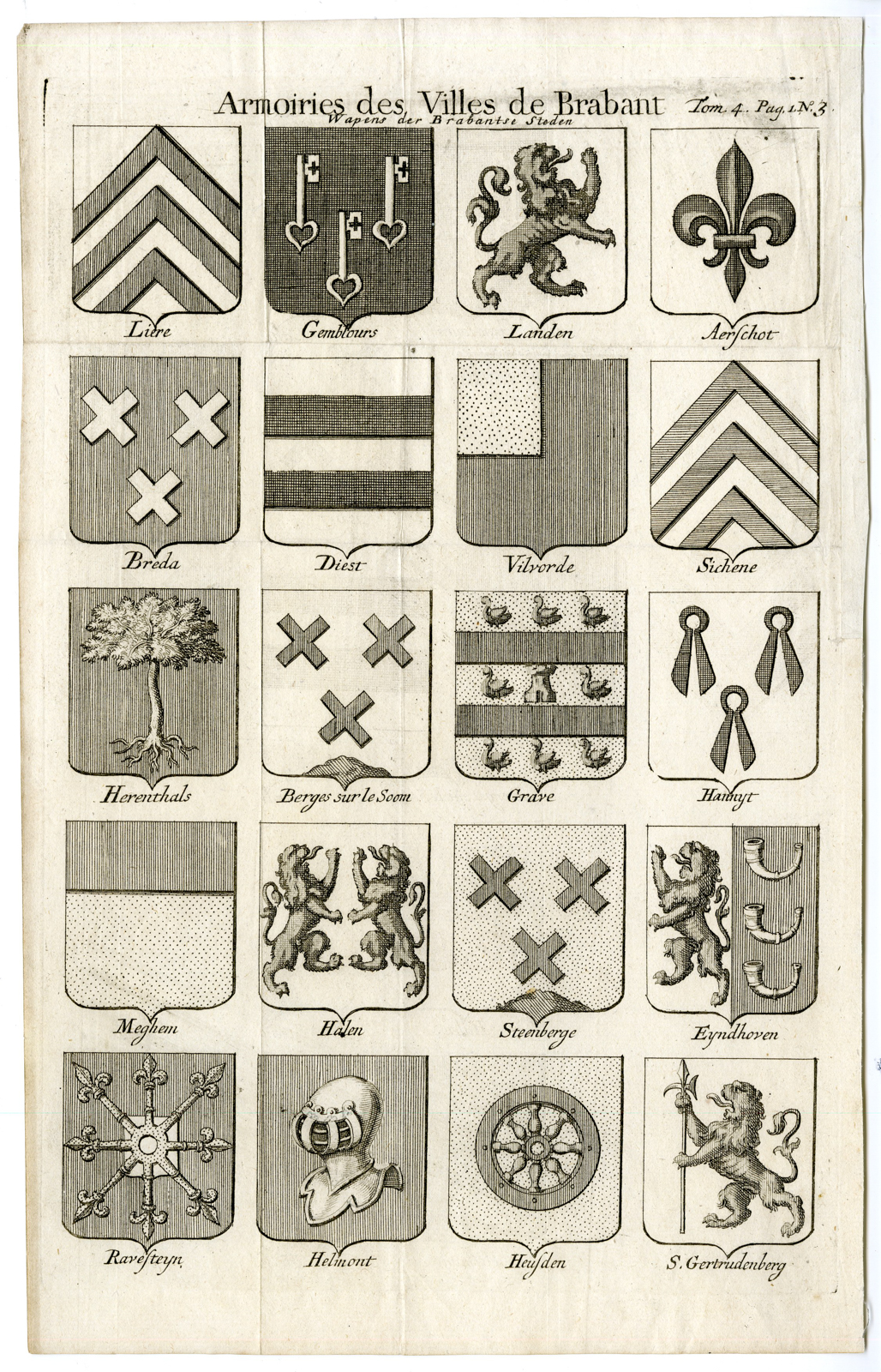 Pco 9621 416x647 3-Antique Prints-COAT OF ARMS-BELGIUM-BRABANT-NETHERLANDS-Butkens-1724 - Image 3