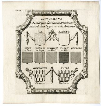 Antique Print-COAT OF ARMS-TECHNIQUE-COLOUR-METAL-Butkens-1724
