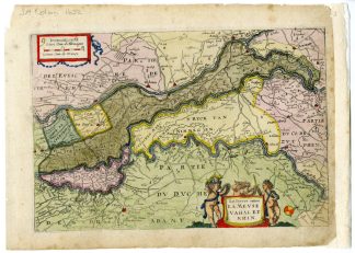 Antique Map-RHINE-GELDERLAND-MEUSE-WAAL-BRABANT-NETHERLANDS-Colom-c. 1635