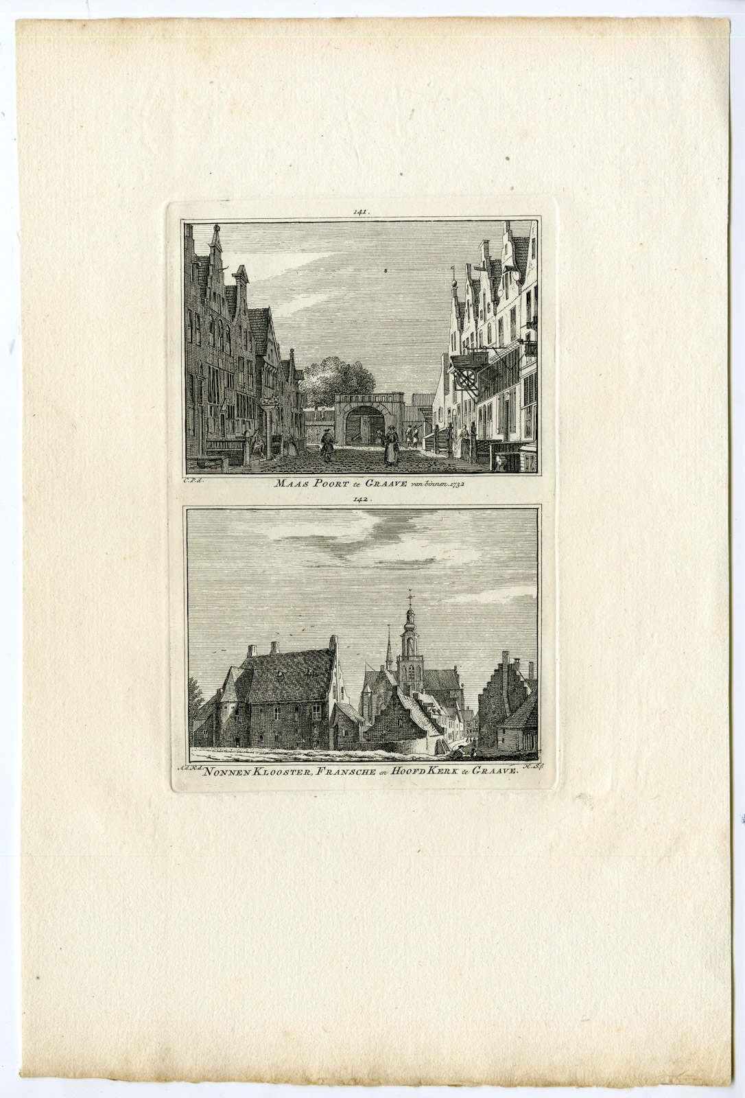 Pco 9814 416x613 Antique Print-GRAVE-MAASPOORT-NUNNERY-CHURCH-Spilman-de Beijer-c. 1750