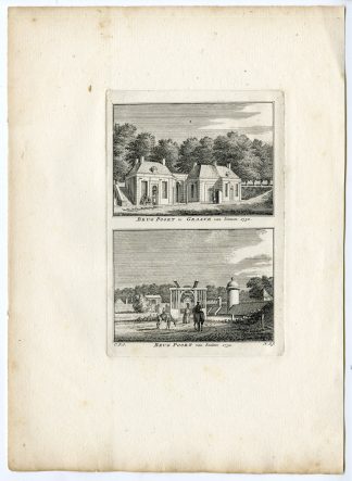 Antique Print-GRAVE-BRUGPOORT-VIEW-NETHERLANDS-Spilman-de Beijer-c. 1750