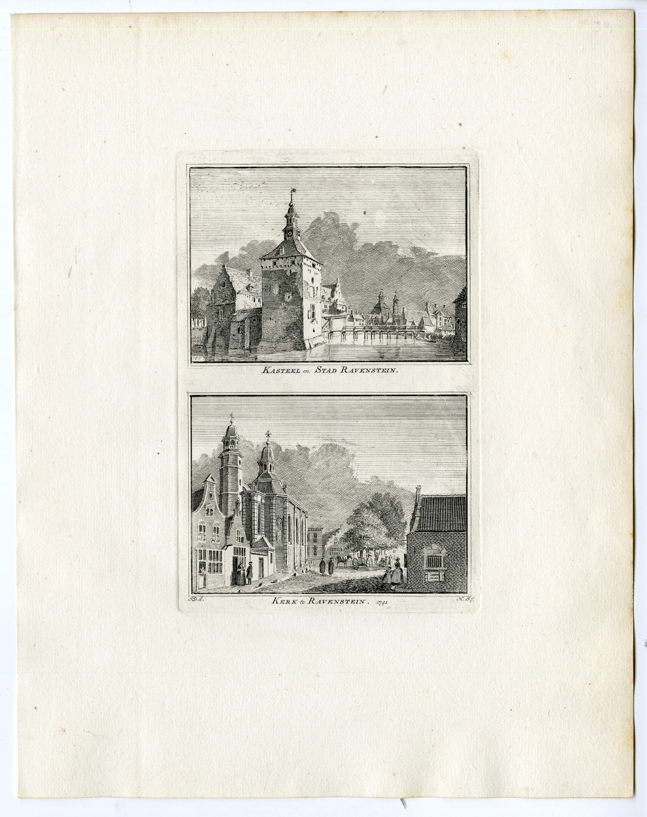 Pco 9828 416x526 Antique Print-RAVENSTEIN-CASTLE-CHURCH-NETHERLANDS-Spilman-de Beijer-c. 1750