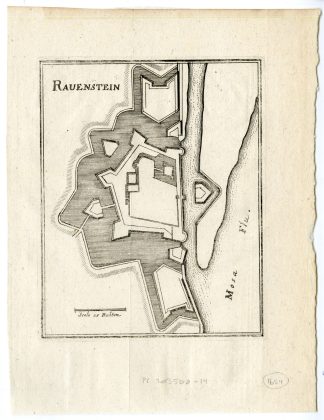 Antique Print-RAVENSTEIN-PLAN-FORTIFICATION-BRABANT-NETHERLANDS-Merian-1660
