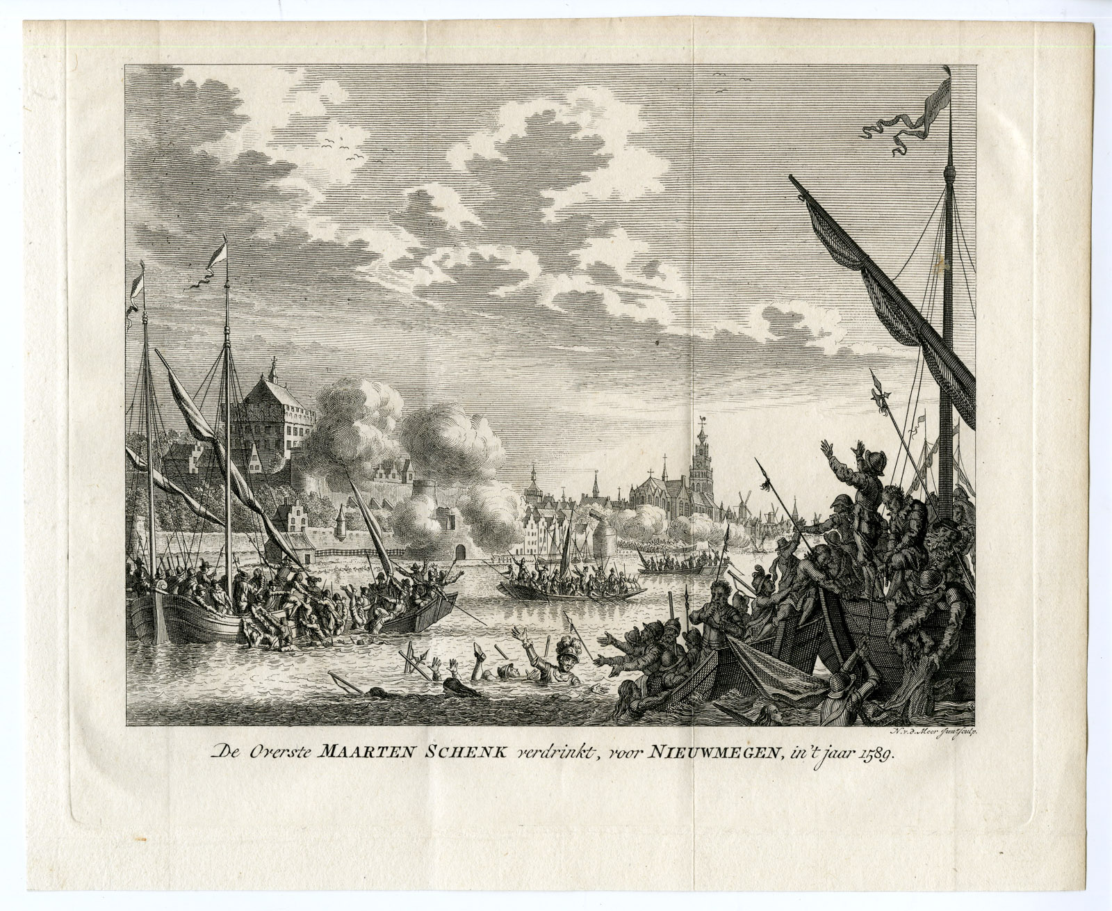 Pco 9874 416x341 Antique Print-NIJMEGEN-MAARTEN SCHENK-DROWNING-NETHERLANDS-vd Meer-Tirion-1750