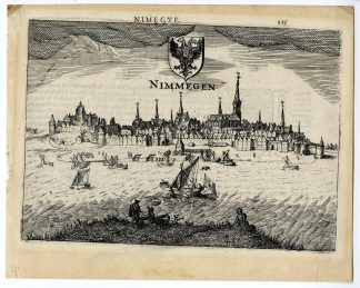 Antique Print-NIJMEGEN-VIEW-SHIPS-WAAL-NETHERLANDS-Guicciardini-1613