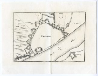 Antique Map-NIJMEGEN-PLAN-FORTRESS-NETHERLANDS-Merian-1660