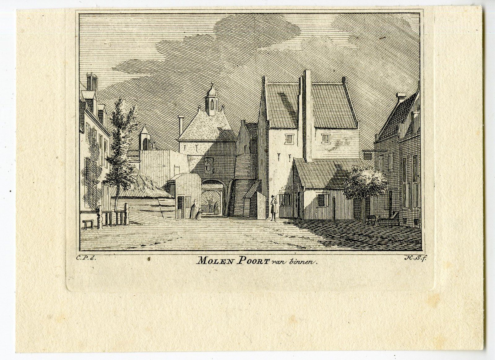 Pco 9929x 416x303 Antique Print-NIJMEGEN-VIEW-MOLENPOORT-NETHERLANDS-Spilman-de Beijer-1746