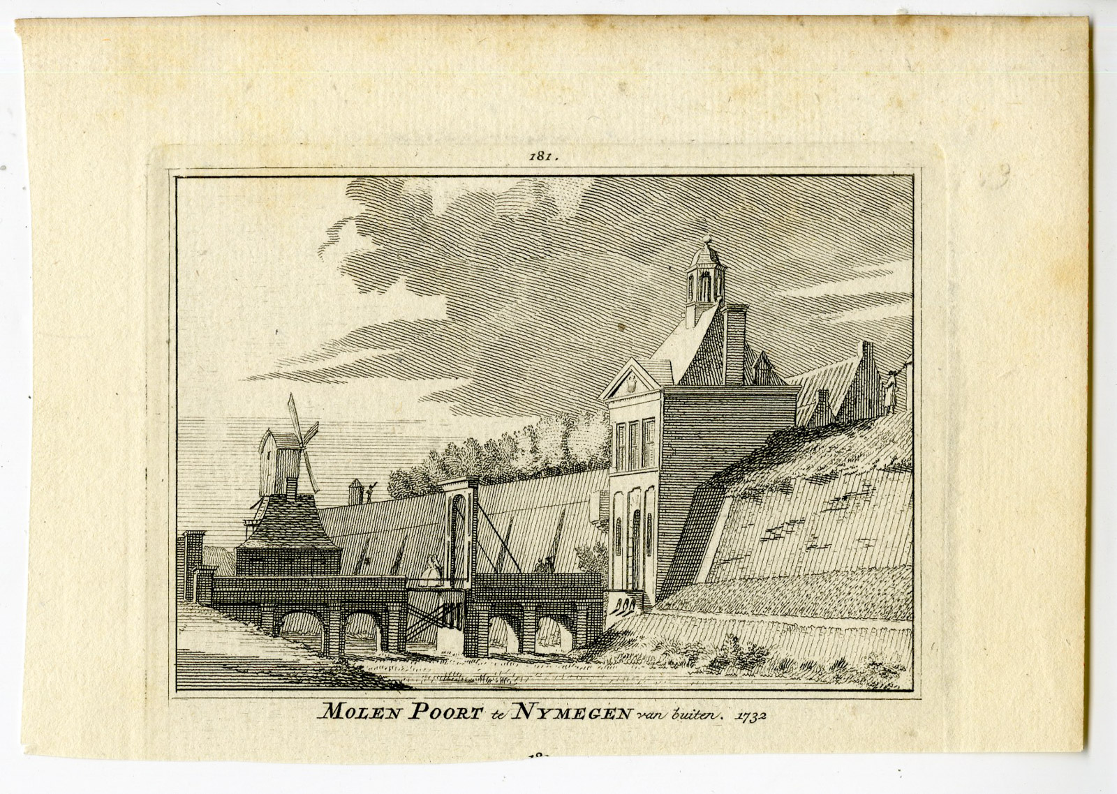 Pco 9931 416x296 Antique Print-NIJMEGEN-VIEW-MOLENPOORT-NETHERLANDS-Spilman-de Beijer-1746