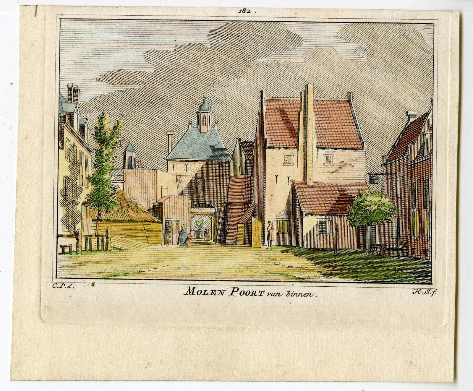 Pco 9934 416x344 Antique Print-NIJMEGEN-VIEW-MOLENPOORT-NETHERLANDS-Spilman-de Beijer-1746