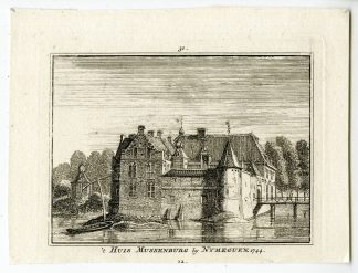 Antique Print-NIJMEGEN-MUSSENBURG-CASTLE-NETHERLANDS-Spilman-de Beijer-1746