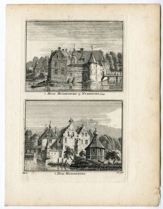Antique Print-NIJMEGEN-MUSSENBURG-CASTLE-NETHERLANDS-Spilman-de Beijer-1746