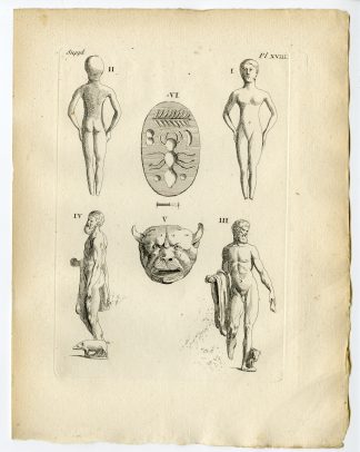 Antique Print-ETRUSCAN ARTEFACT-HERCULES-FIGURINE-BRONZE-Caylus-1767