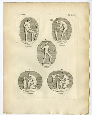 Antique Print-ETRUSCAN ARTEFACT-ENGRAVED STONE-VASE-SOLDIER-Caylus-1767