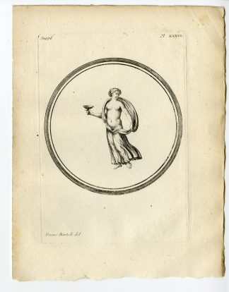 Antique Print-ROMAN ARTEFACT-HEBE-GODDESS OF YOUTH-Caylus-1767