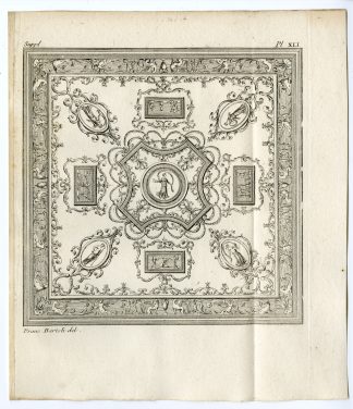 Antique Print-ROMAN ARTEFACT-CEILING-DECORATION-STUCCO-FRESCO-Caylus-1767