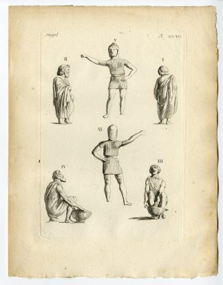 Antique Print-ROMAN ARTEFACT-BRONZE FIGURE-ZENO OF CITIUM-VASE-Caylus-1767