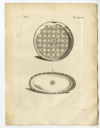 Antique Print-GAULISH ARTEFACT-PLATE-RELIGION-ORNAMENT-Caylus-1767