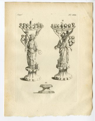 Antique Print-GAULISH ARTEFACT-GODDESS TUTELA-APOLLO-PLANETS-Caylus-1767