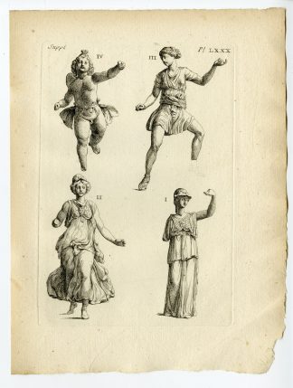 Antique Print-GAULISH ARTEFACT-BRONZE-MINERVA-EROS-DIANA-CUPID-Caylus-1767