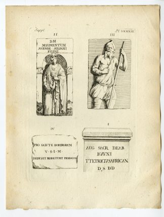 Antique Print-GAULISH ARTEFACT-SCULPTURE-STONE MONUMENT-RELIEF-Caylus-1767