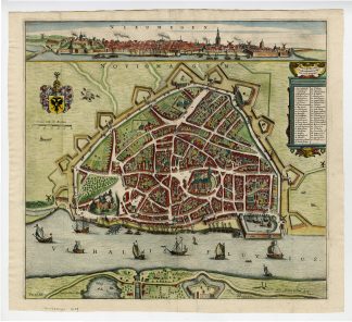Antique Map-NIJMEGEN-NOVIOMAGUM-NETHERLANDS-Geelkercken-Janssonius-1639