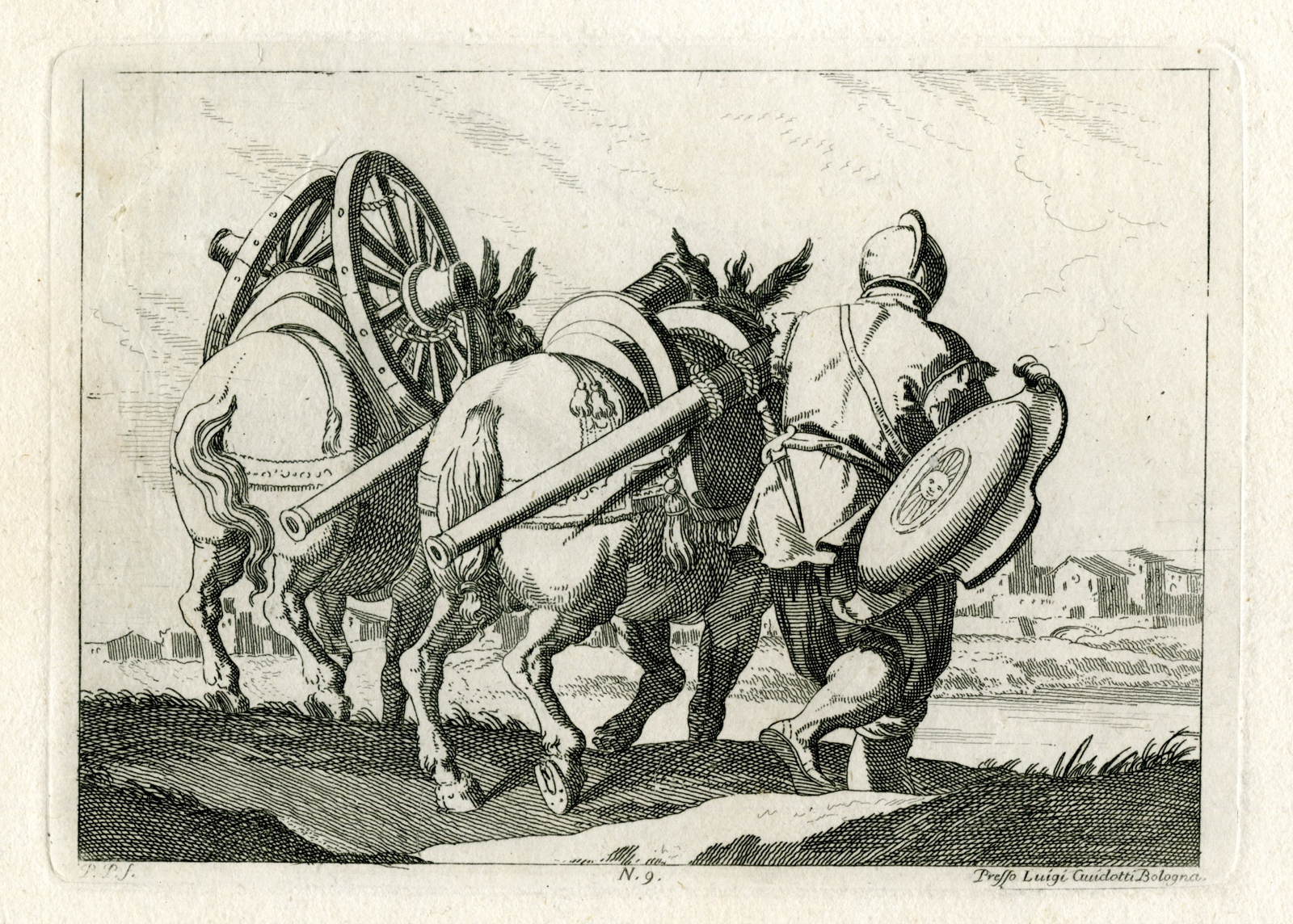 Pictura 07824 416x297 Antique Master Print-SOLDIER-MULES-ARTILLERY-PLATE-9-Palmieri-Tempesta-1760 - Image 2