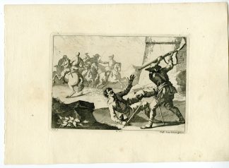 Antique Master Print-BATTLE-SCENE-HORSE SKIMMISH-PLATE-20-Palmieri-Simonini-1760