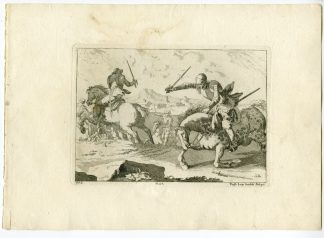 Antique Master Print-BATTLE-HORSE ATTACK-PLATE-27-Palmieri-Cunningham-1760
