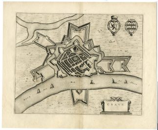 Antique Map-GRAVE-PLAN-NETHERLANDS-BRABANT-Blaeu-1649