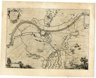 Antique Map-GRAVE-SIEGE-NETHERLANDS-BRABANT-Blaeu-1649