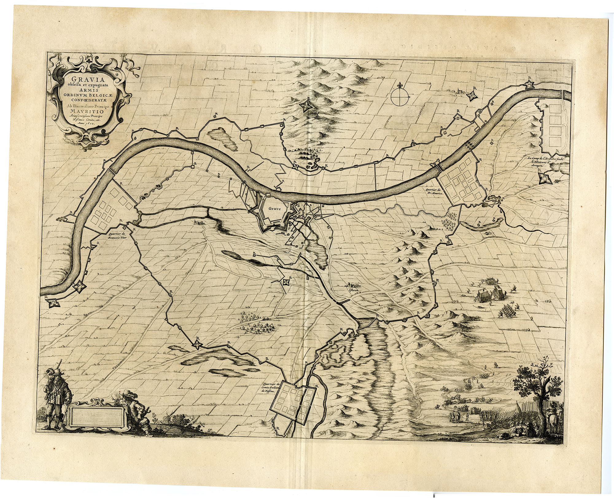 Pictura 08513 416x338 Antique Map-GRAVE-SIEGE-NETHERLANDS-BRABANT-Blaeu-1649