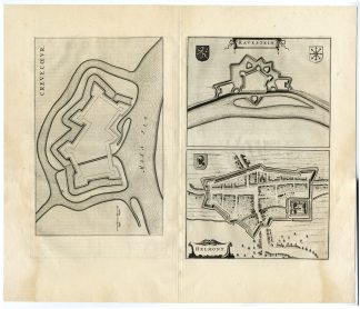 Antique Map-CREVECOEUR-RAVENSTEIN-HELMOND-NETHERLANDS-Blaeu-1649