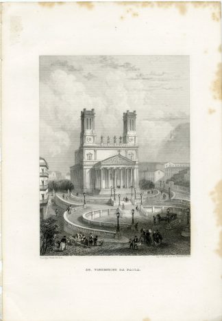 Antique Print-CHURCH OF SAINT VINCENT DE PAUL-PARIS-FRANCE-Rouargue-Gram-1865