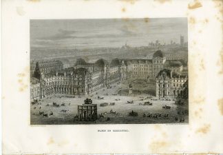 Antique Print-PLACE DU CARROUSEL-SQUARE-PARIS-FRANCE-Rouargue-Gram-1865