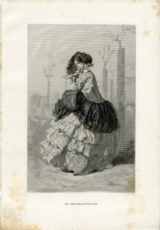 Antique Print-BOURGOIS WOMAN-PARIS-FRANCE-Rouargue-Gavarni-Gram-1865