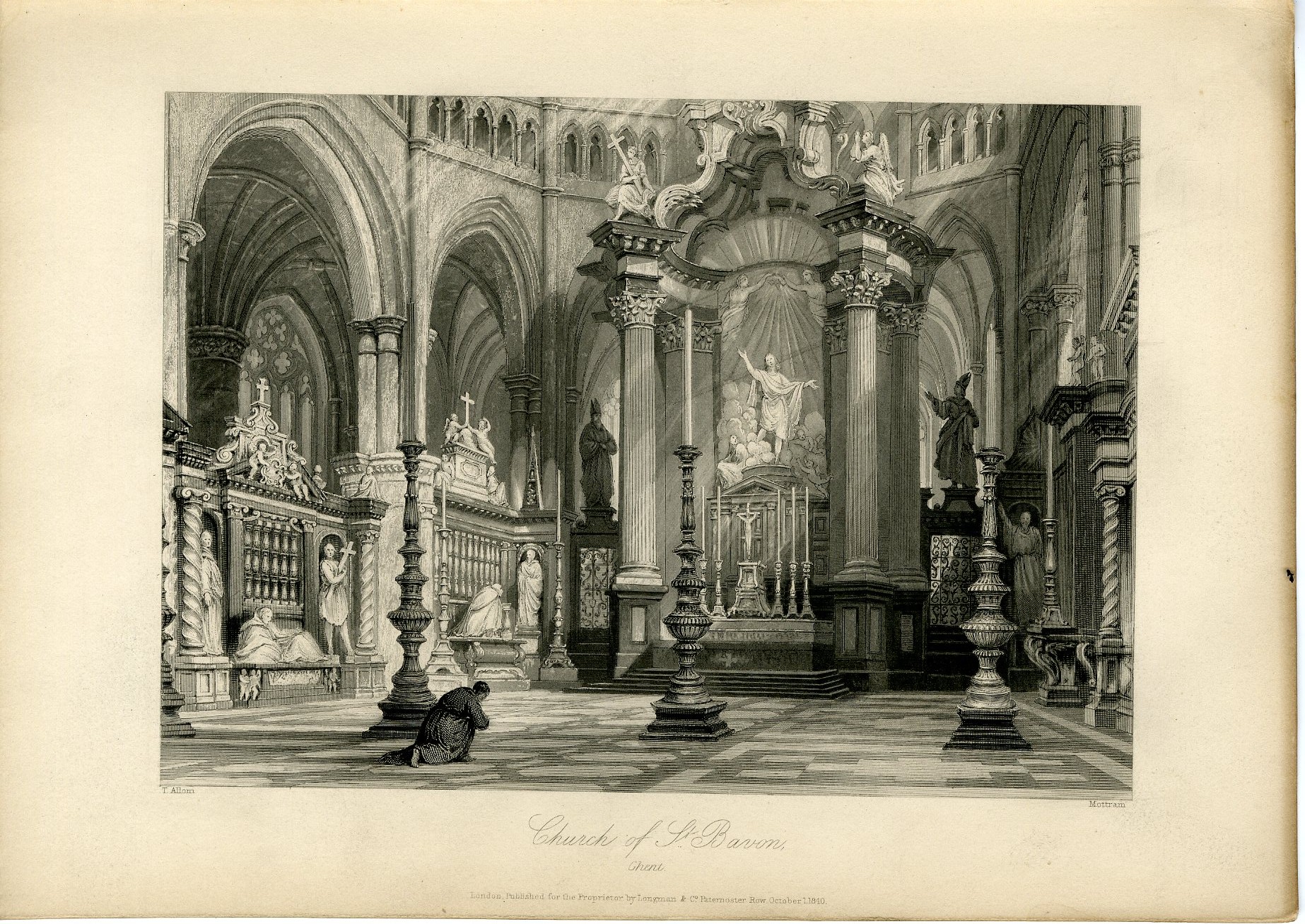 Pictura 14128 416x295 Antique Print-GHENT-GENT-ST. BAVON-CATHEDRAL-BELGIUM-Mottram-Allom-Roscoe-1840